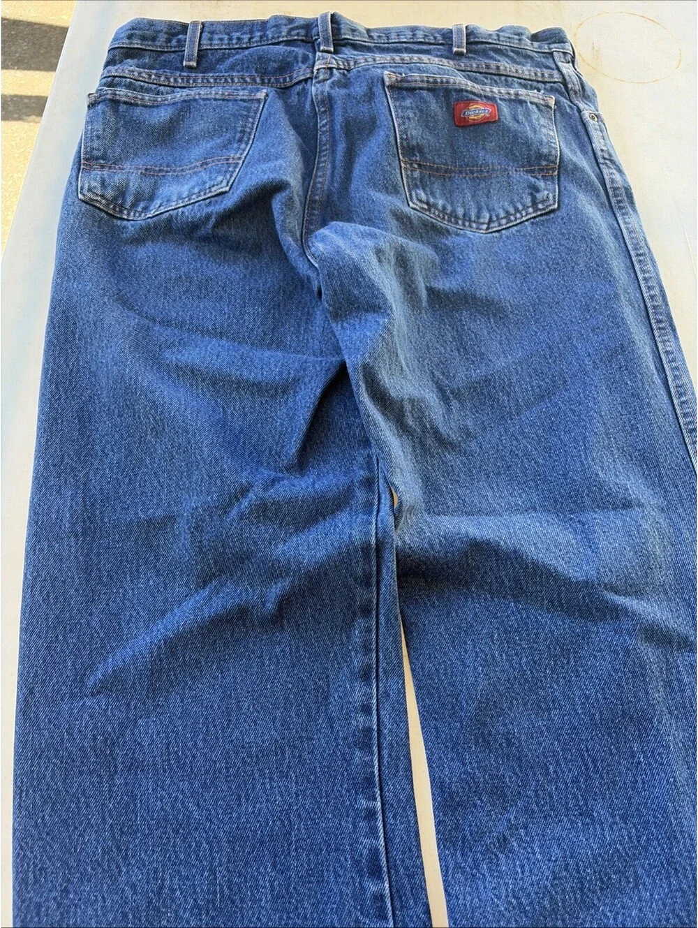 Dickies Regular Fit 5 Pocket Work Jeans Size 36x34 Straight Leg Dark Blue Denim